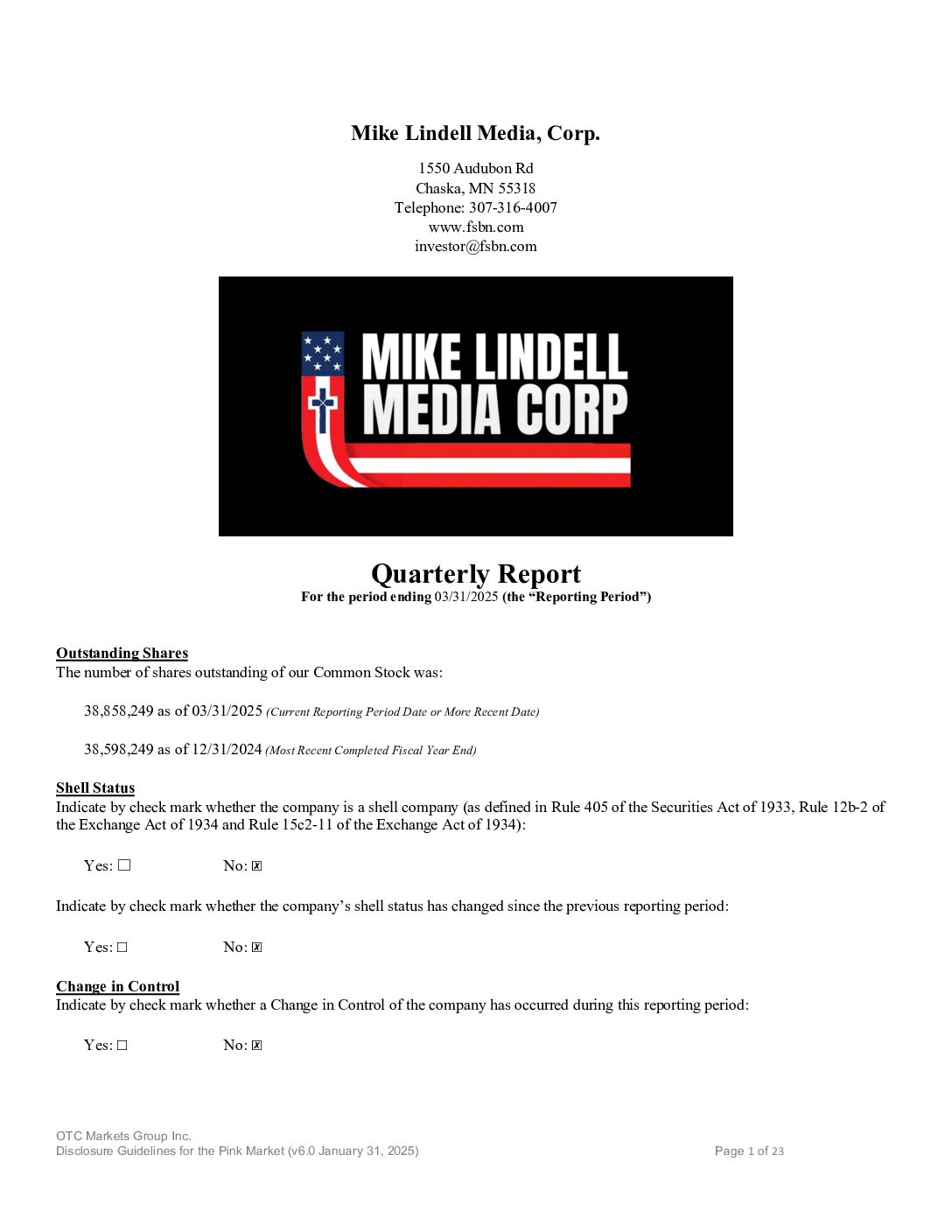 Quarterly Report Q1 2025