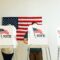 US election day, Diverse people at voting booth at US election station with American flag in background. Diverse people in line to vote at US election day. Vote for American democracy.