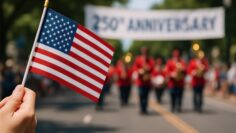 American Flag Held at 250th Anniversary Parade