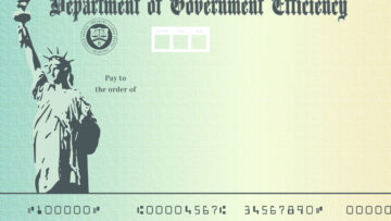 Blank Fake Stimulus Check. Phony Department of Government Efficiency payment bill.