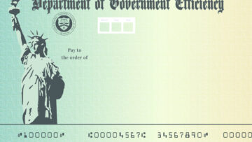 Blank Fake Stimulus Check. Phony Department of Government Efficiency payment bill.