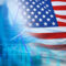 US financial inflation crisis with stock market graph , economy problem , investment analysis concept