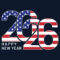 2026 USA American Flag Numbers Isolated Background Happy New Year Greetingcard Vector Illustration