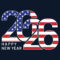 2026 USA American Flag Numbers Isolated Background Happy New Year Greetingcard Vector Illustration