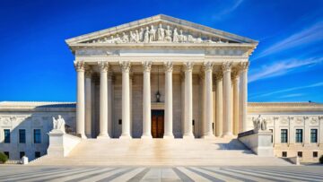 Supreme Court building isolated with clear blue sky background, Supreme Court, government, architecture