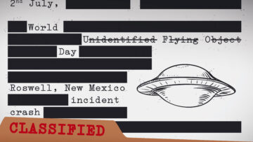 Classified File, Folder and Spaceshift Draw Commemorating World UFO Day, Vector Illustration