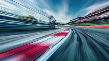 Empty race track, long exposure shot