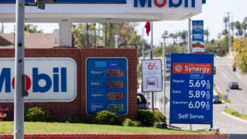 Mobil Gas Station Display Prices