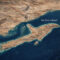 Aerial view of Qeshm Island in the Persian Gulf, Iran, satellite imagery style. Strait of Hormuz