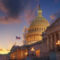 US Capitol building at sunset, Washington DC, USA.