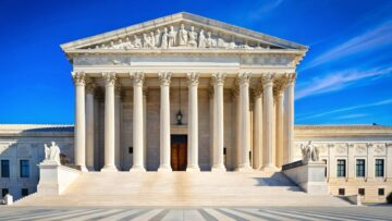 Supreme Court building isolated with clear blue sky background, Supreme Court, government, architecture
