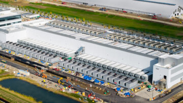Aerial view of construction of new AI hub and Data center at the suburbs of Columbus, Ohio