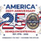 America 250th anniversary semiquincentennial logo, 17762026 celebration emblem with time capsule, historical and modern icons, patriotic design for us independence commemoration