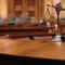Decorative Scales of Justice in the Courtroom