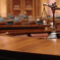 Decorative Scales of Justice in the Courtroom