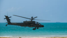 The Boeing AH-64 Apache is an American twin-turboshaft attack helicopter