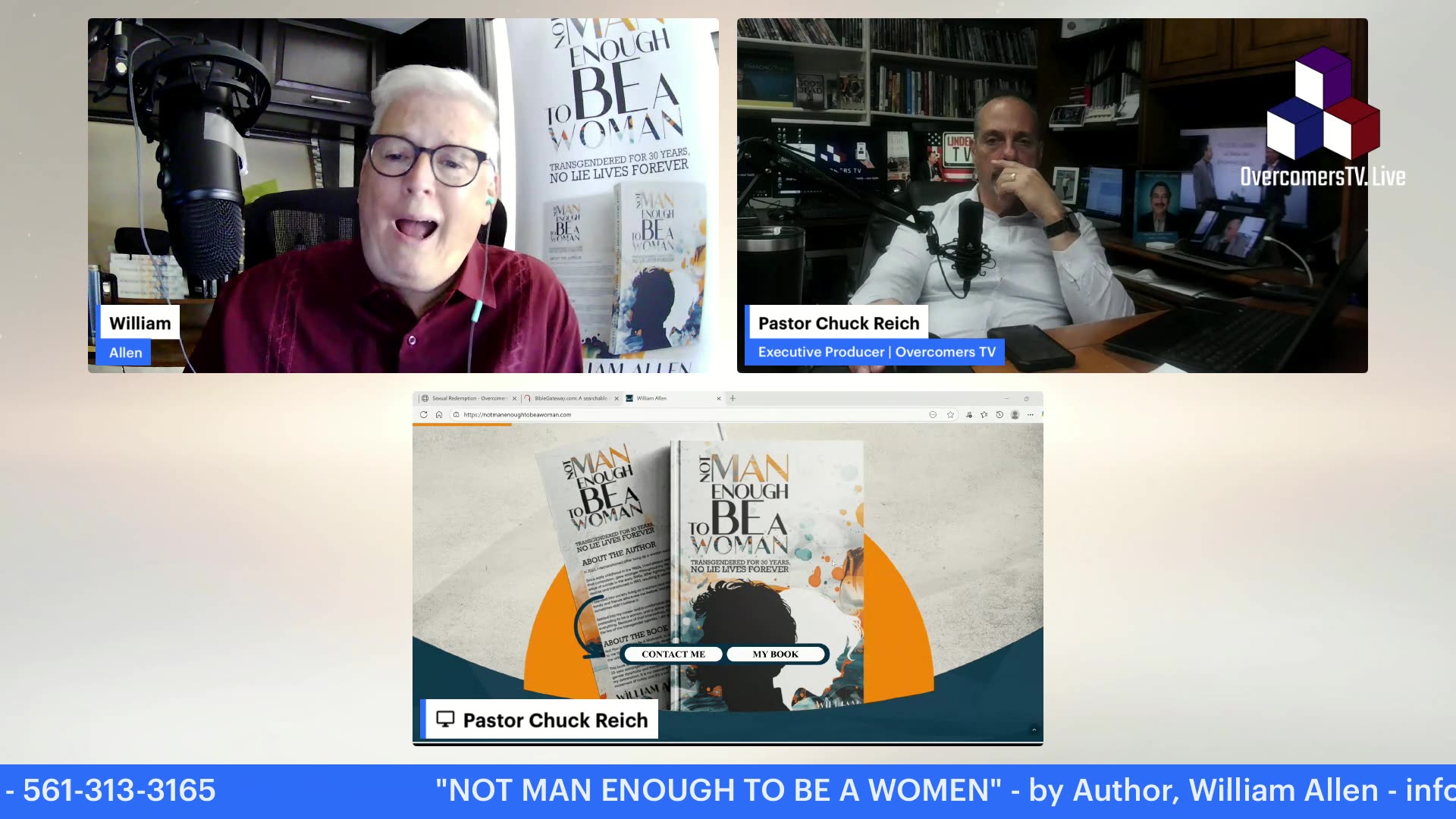 Sexual Redemption – Episode #062 William Allen Author ”Not Man Enough To Be A Woman” – OvercomerTV.Live