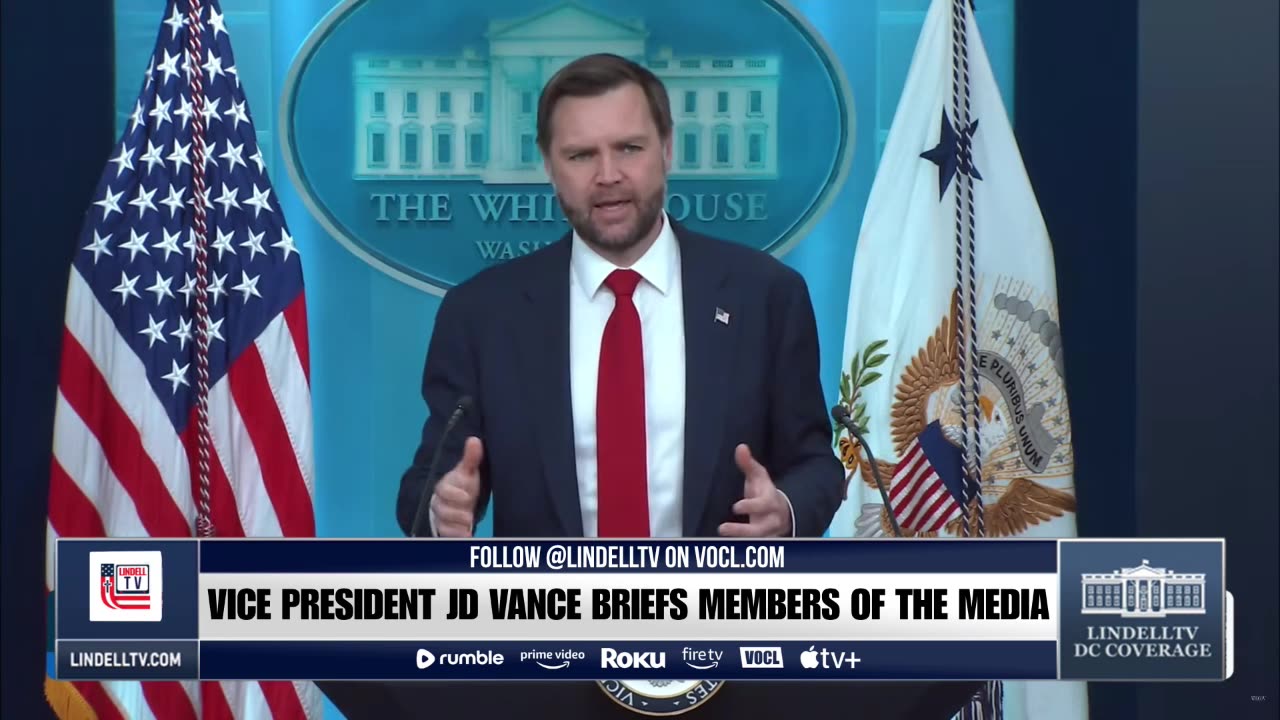LIVE: WHITE HOUSE PRESS BRIEFING WITH VP JD VANCE