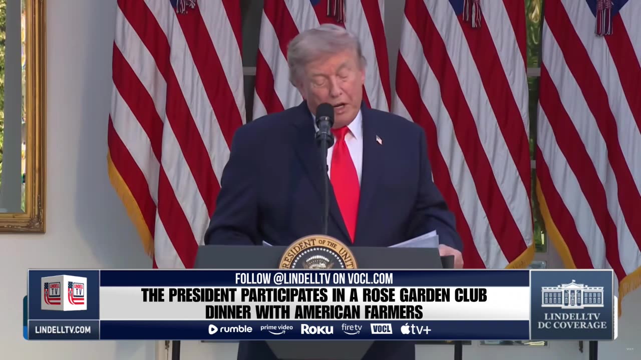 LIVE: President Trump Participates in a Rose Garden Club Dinner with American Farmers