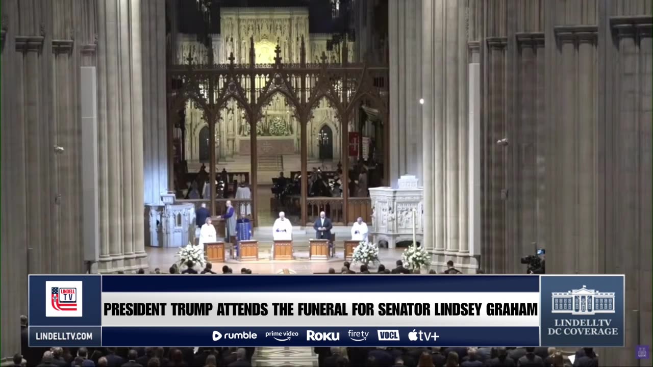 LIVE: President Trump Attends the Funeral for Senator Lindsey Graham