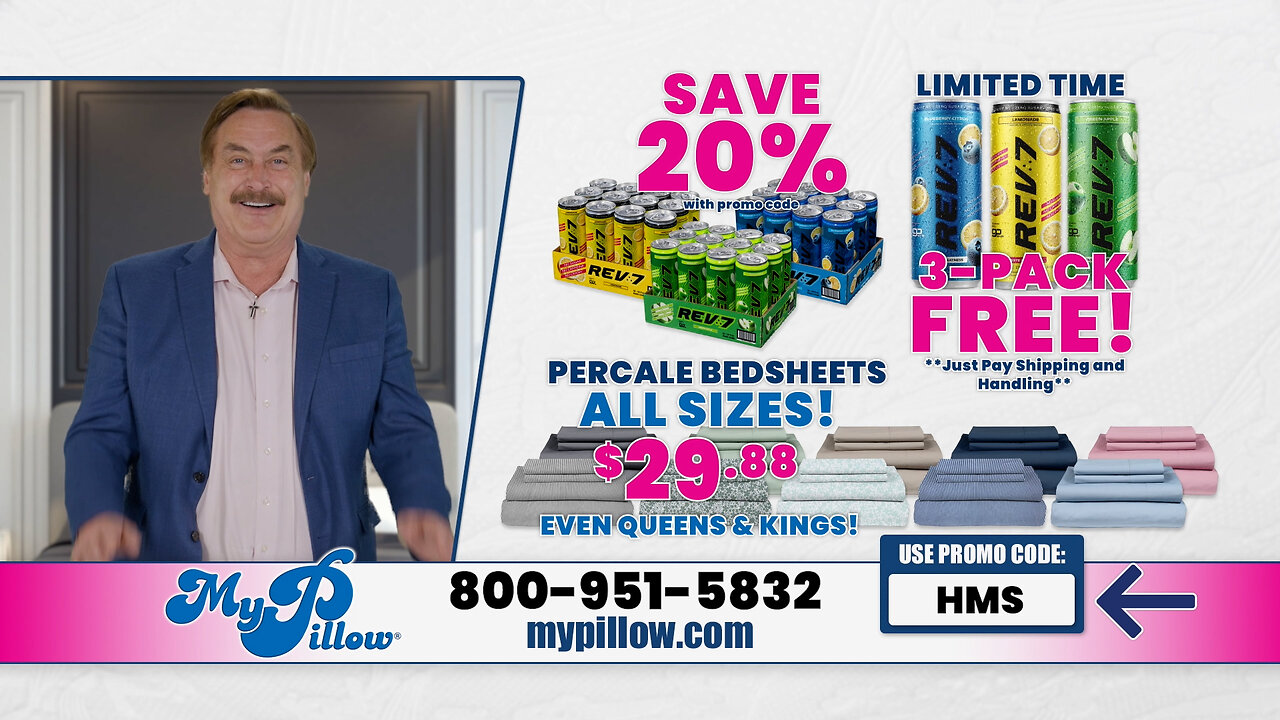 REV7 & PERCALE Bed Sheets – MyPillow.com (800) 951-5832 – Promo Code ”HMS” – OvercomersTV.Live